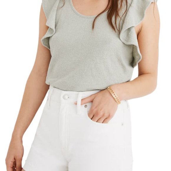 Madewell Tops - Madewell Texture & Thread Ruffle Sleeve Tank Top
